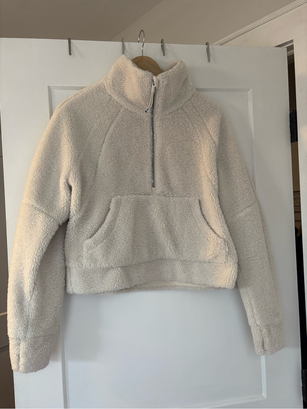 Lululemon Scuba Oversized Fleece Funnel Neck in White Opal